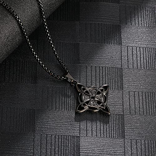 NIGHTCRUZ Witches Knot Necklace, Celtic Knot Pendant with Triquetra Trinity2