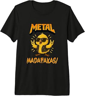 Funny Metal Motif with Chick and Rocker Look Premium Tri-Blend T-Shirt