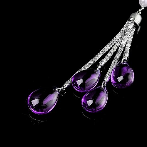 Miniatura 59 de Adornos para espejo retrovisor, accesorios brillantes para colgar en el espejo del automóvil, decoración de automóvil para mujer, accesorios Azul