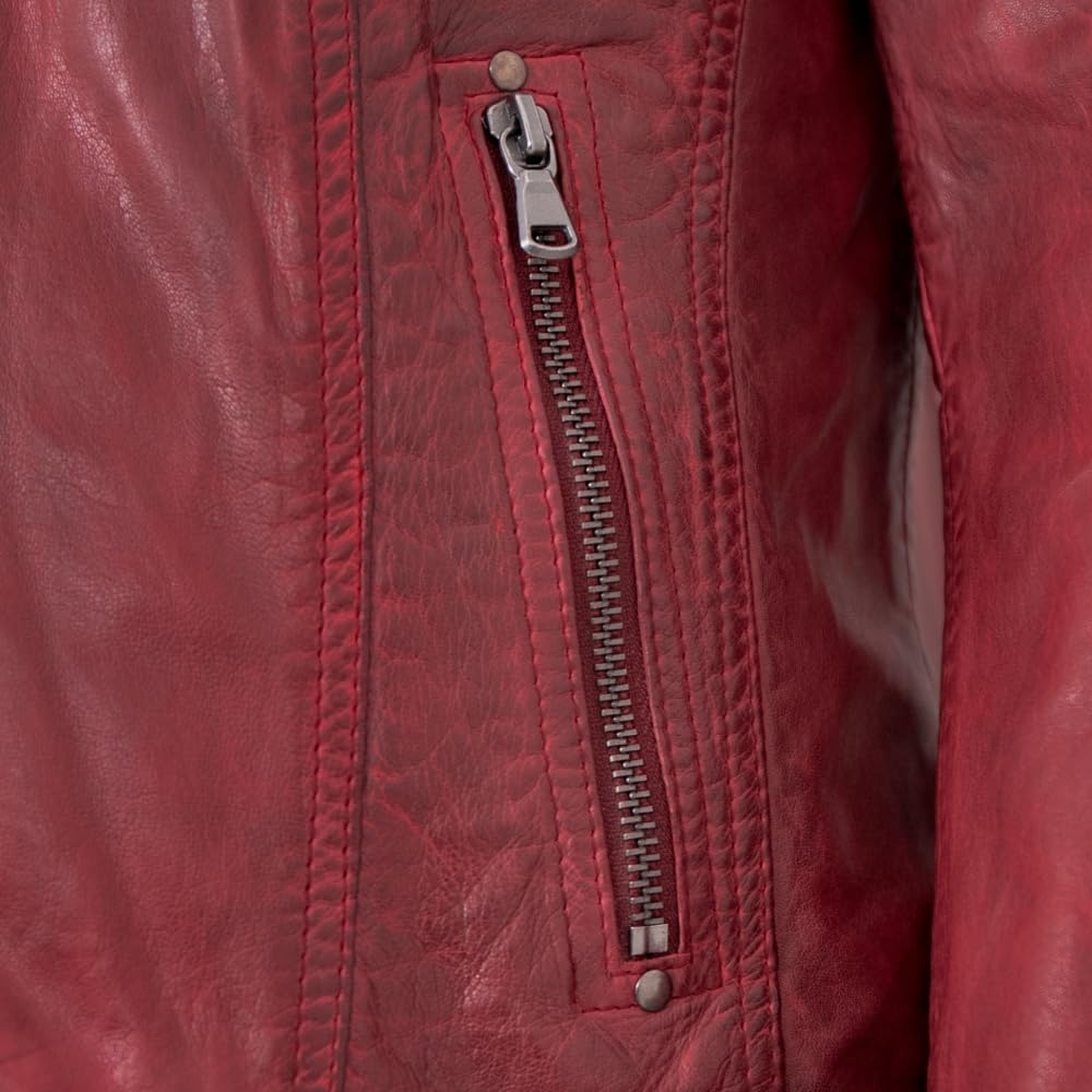 MADDOX - Damen Echtleder Lederjacke Lammnappa dunkelrot