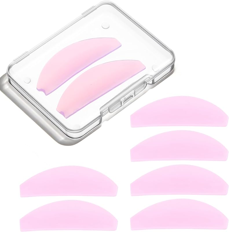 Gsbnjuy 8 protetores planos de silicone para curvatura de cílios, 1 mm, Rose