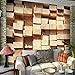 Produktbild Finloveg Quadratische Unregelmäßigkeit Gitter 3D Holz Wandbild Seide Tapete Papel Für Wohnzimmer Sofa Hintergrund 3D Wand Foto Wandbilder Wandaufkleber