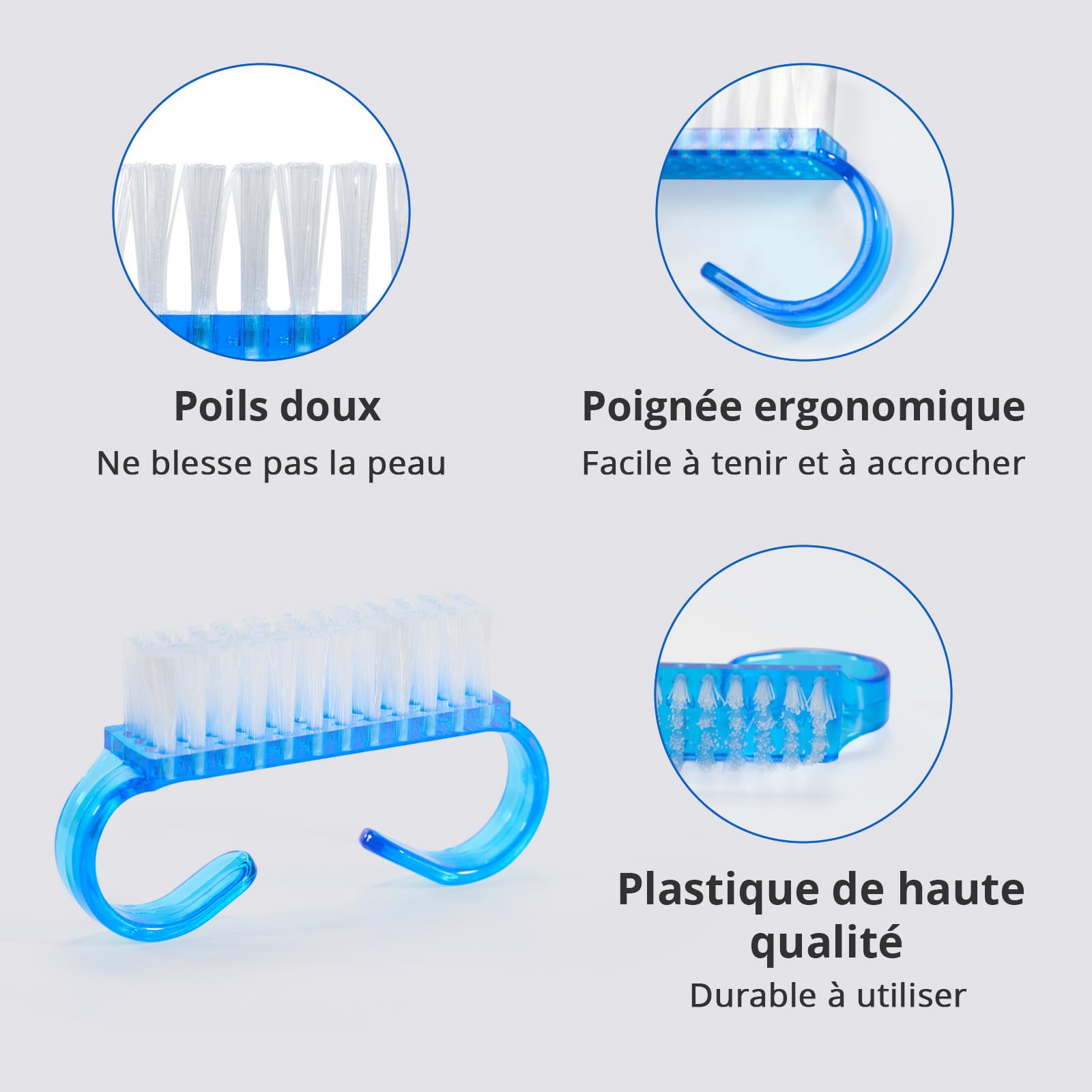Cheerhom 4 Pezzi Spazzolino Unghie,con Manico in Plastica per Pulire le Dita