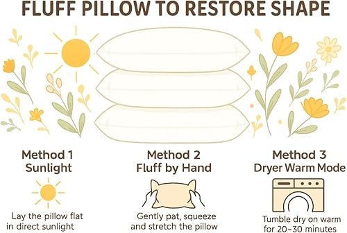 Miniatura 6 de Foamily Rellenos de almohada 100% algodón, paquete de 2 rellenos de almohada de 12 x 12 pulgadas para almohadas decorativas para sofá y cama,