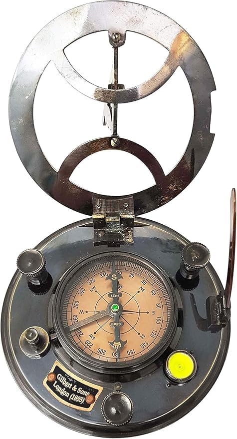 Sundial Compass Wooden Box Brass Vintage Nautical Inch Antique Gift West London Maritime Solid Perfectly Large Marine Handmade