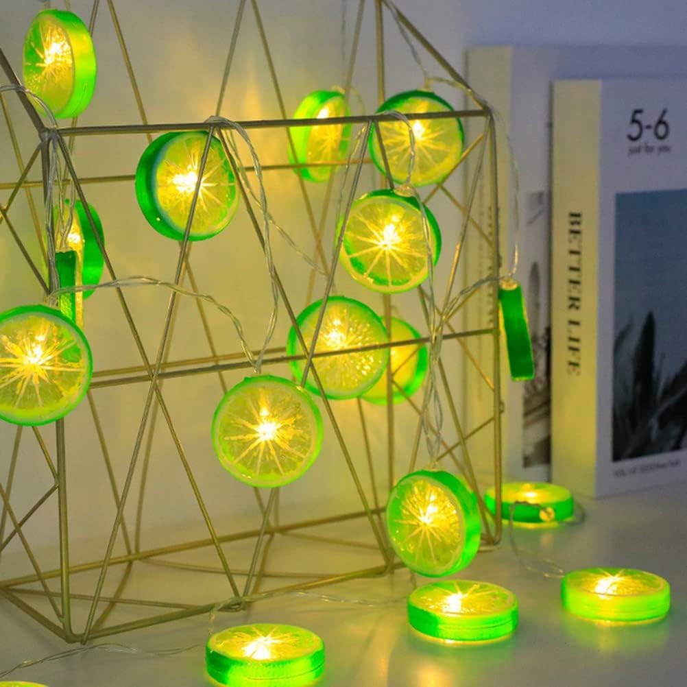 NGEL 16 LED Lemon Decor String Lights || Fruit Shape Decorative String Light || Lime Slice Fairy Lights for Wedding, Home, Birthday (Pack of 1) (Pack of 1) (16 LED Lemon Light)