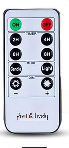 Pret & Lively Juego de 3 velas de pilar sin llama con control remoto y temporizador, luz LED eléctrica parpadeante, llama móvil 3D, bodas,