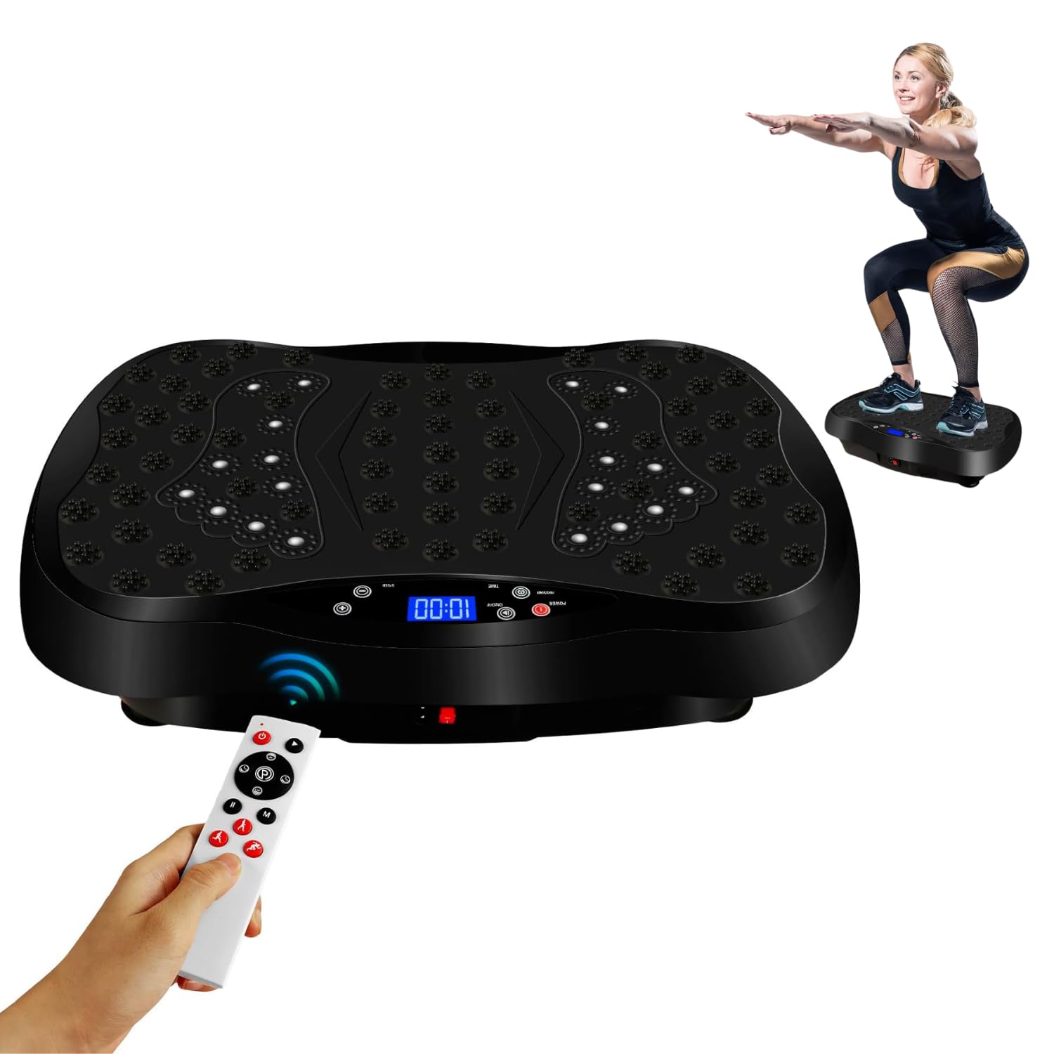 SHOPVILLA Vibration Plate Exercise Machine Whole Body Workout Power Vibrate Fitness Platform Vibrating Machine Exercise Board for Weight Loss Shaping Toning Wellness Home Gyms Workout (B0D33K1XSS) Amazon Price History, Amazon Price Tracker