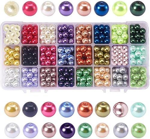 Miniatura 9 de PH PandaHall - Juego de cuentas redondas de cristal para hacer joyas, 6MM