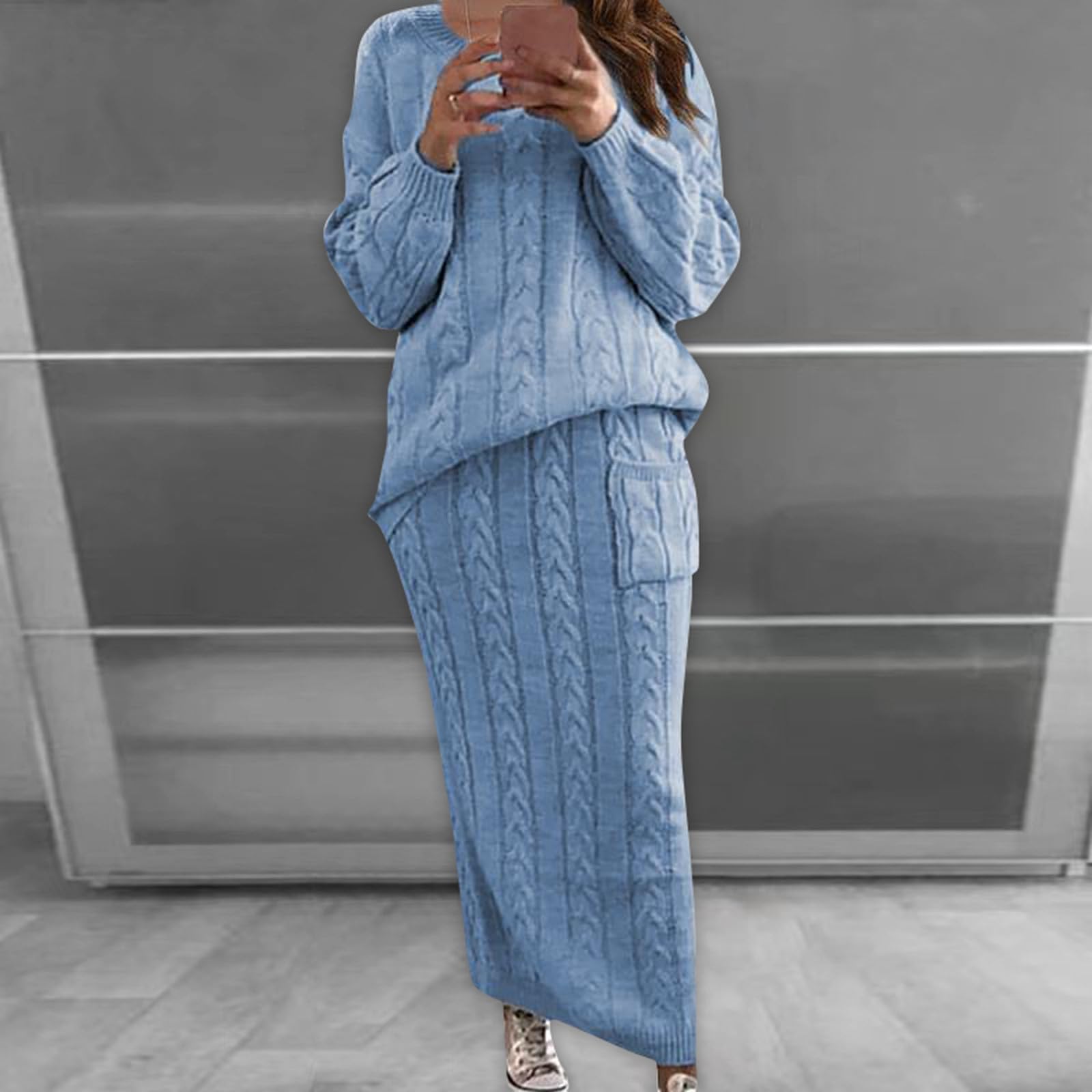 Maglione da Donna Lavorato a in Tessuto antitarme Caldo e Accogliente per l'autunno e l'inverno