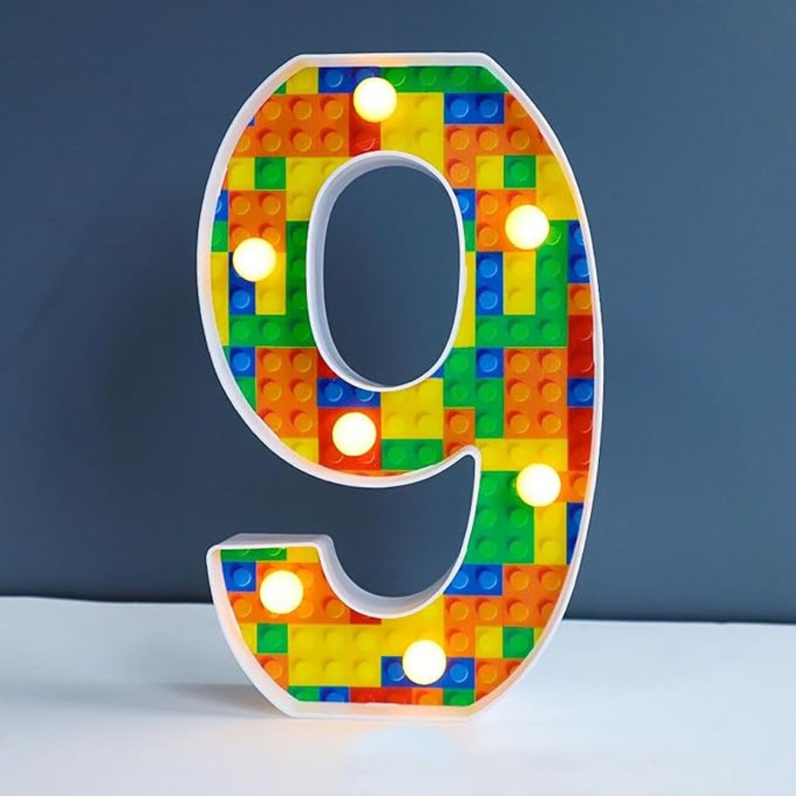 Jemnpela LED Marquee Letter Number Sign Lights Glitter Light Up Alphabet Figure Night Light for Birthday Party Wedding Home Bar Holiday Wall Decoration