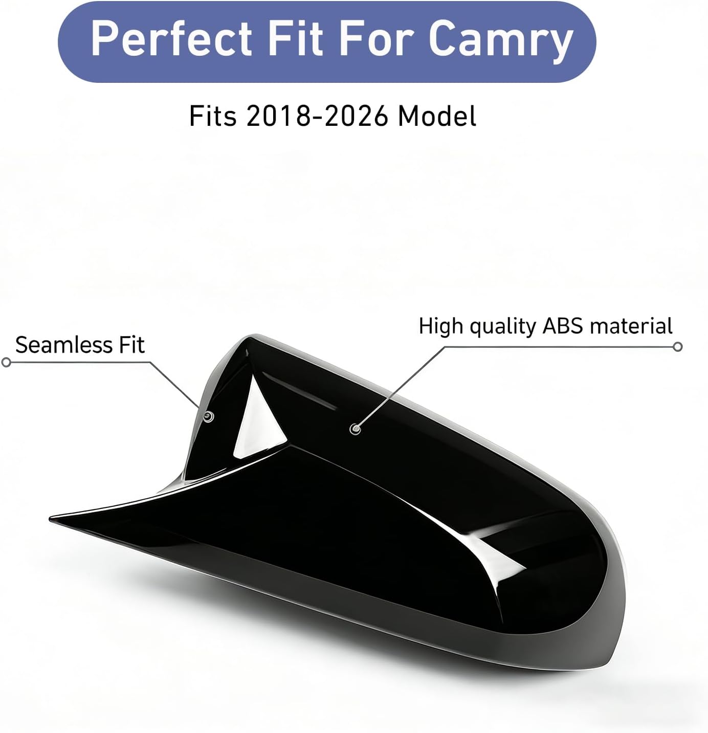 Compatible with Toyota Camry 2026 2025 2024 2023 2022 2021 2020 2019 2018 Accessories Aggressive Look Car Exterior Door Side Rearview Mirror Guard Cover Trim Caps -Glossy Black