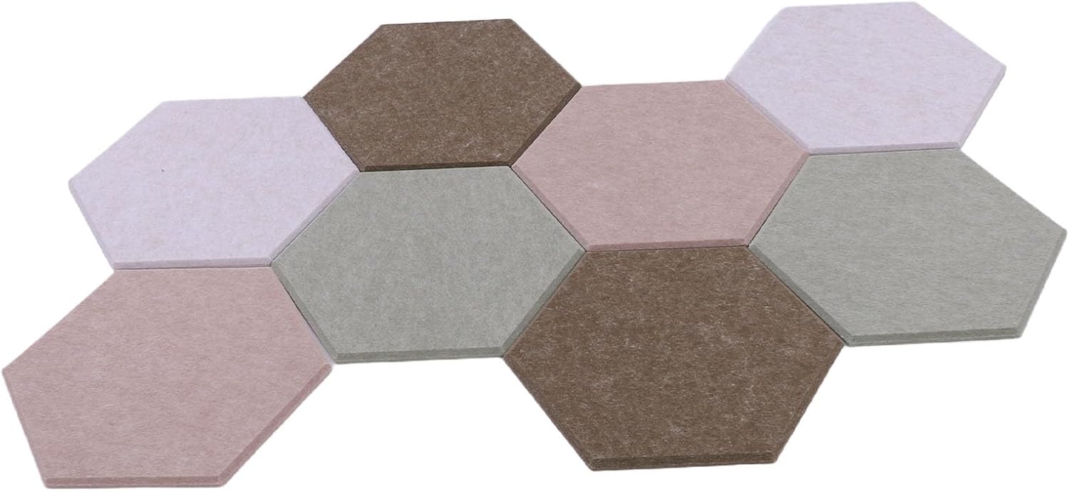 VINGVO 8 Pcs Cork Board Alternative for Walls Decor, Felt Bulletin Board Tiles with Adhesive Tapes, 30 Pins, Decorative Pin Boards for Office Home Photos DIY, 10 X 11.8in