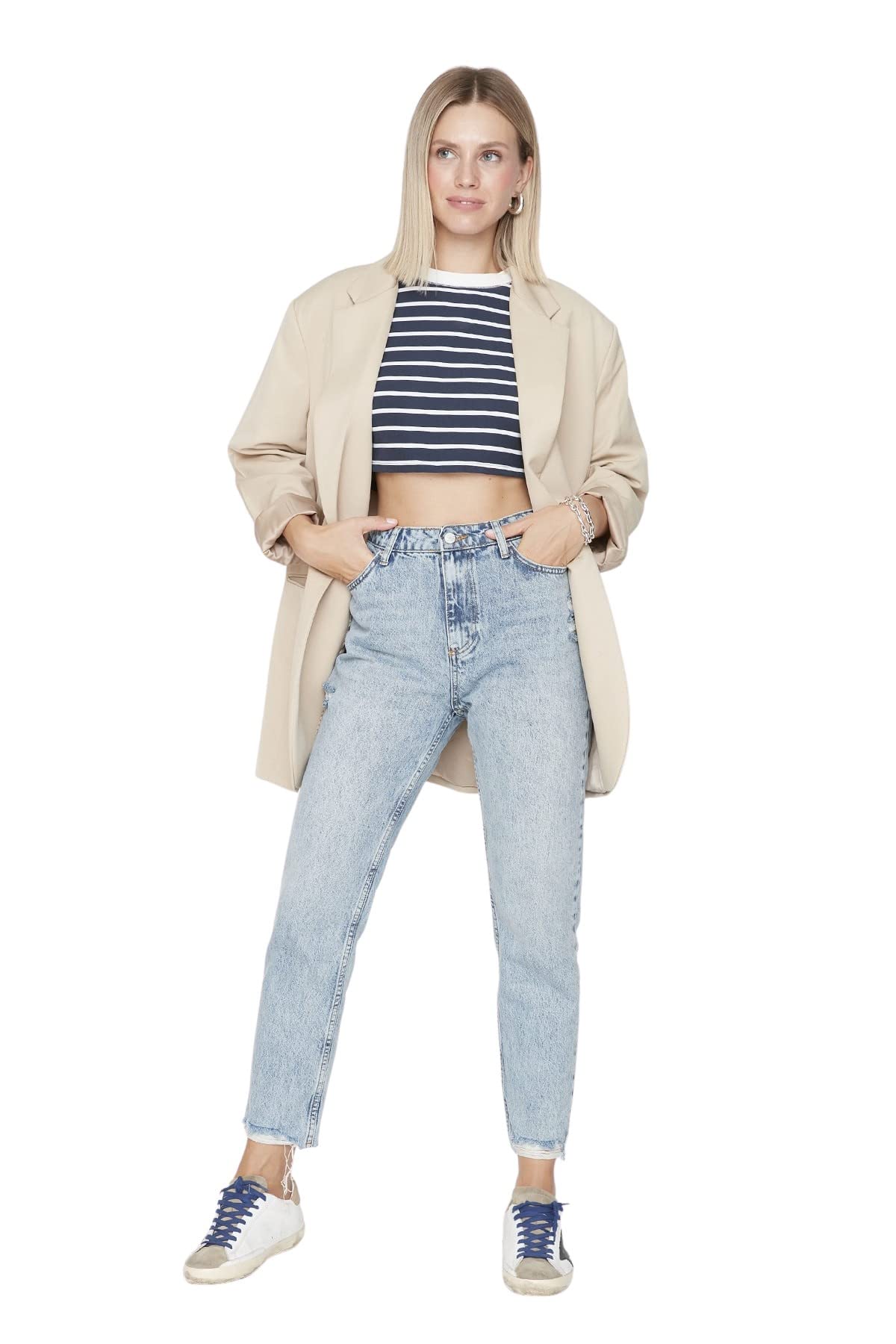 Trendyol Jeans - Blue - Mom