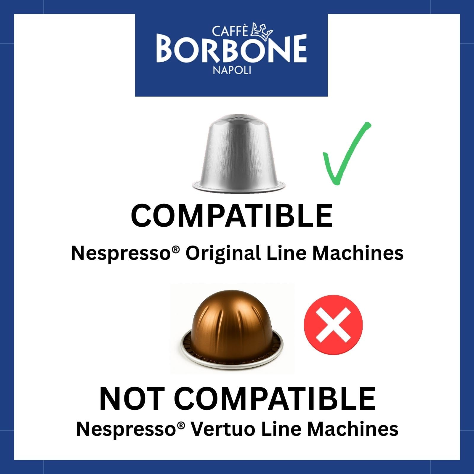 Caffè Borbone, Mieszanka Mia Napoli - 100 Aluminiowych Kapsułek (10 opakowań po 10 sztuk) - Kompatybilne z domowymi ekspresami do kawy Nespresso*