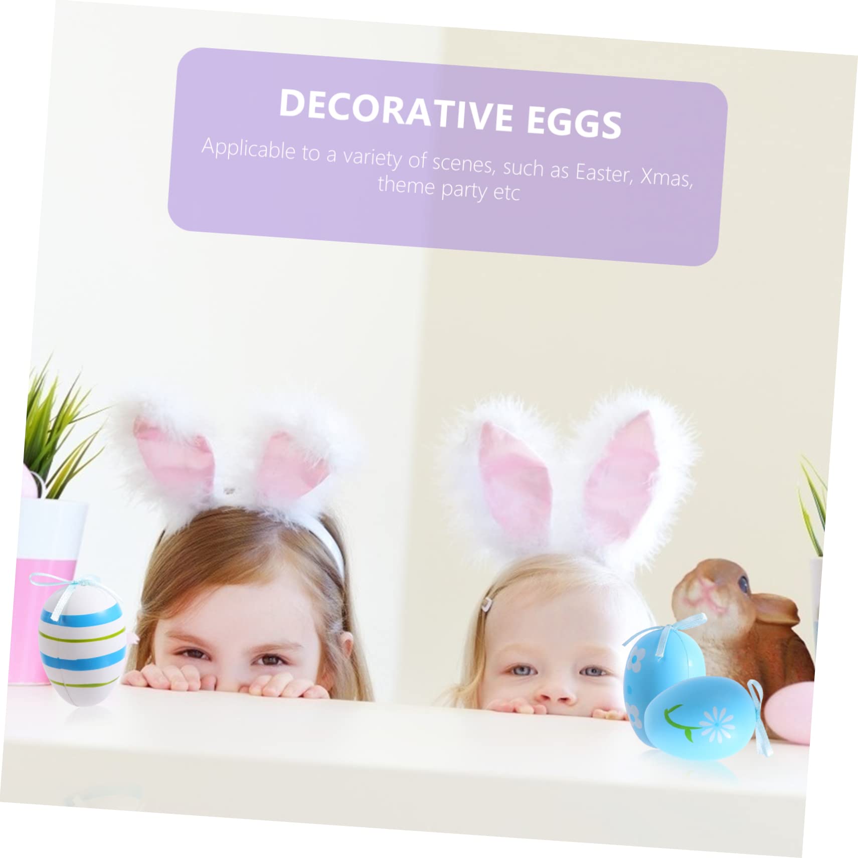 MAGICLULU 3 Set di Decorazioni Pasquali Appese Uova di Plastica Uova di Pasqua Dipingibili a Mano Giocattolo Bomboniera Caccia al Oggetti di Scena per Bambini E Bambine di Pasqua Pezzi*3