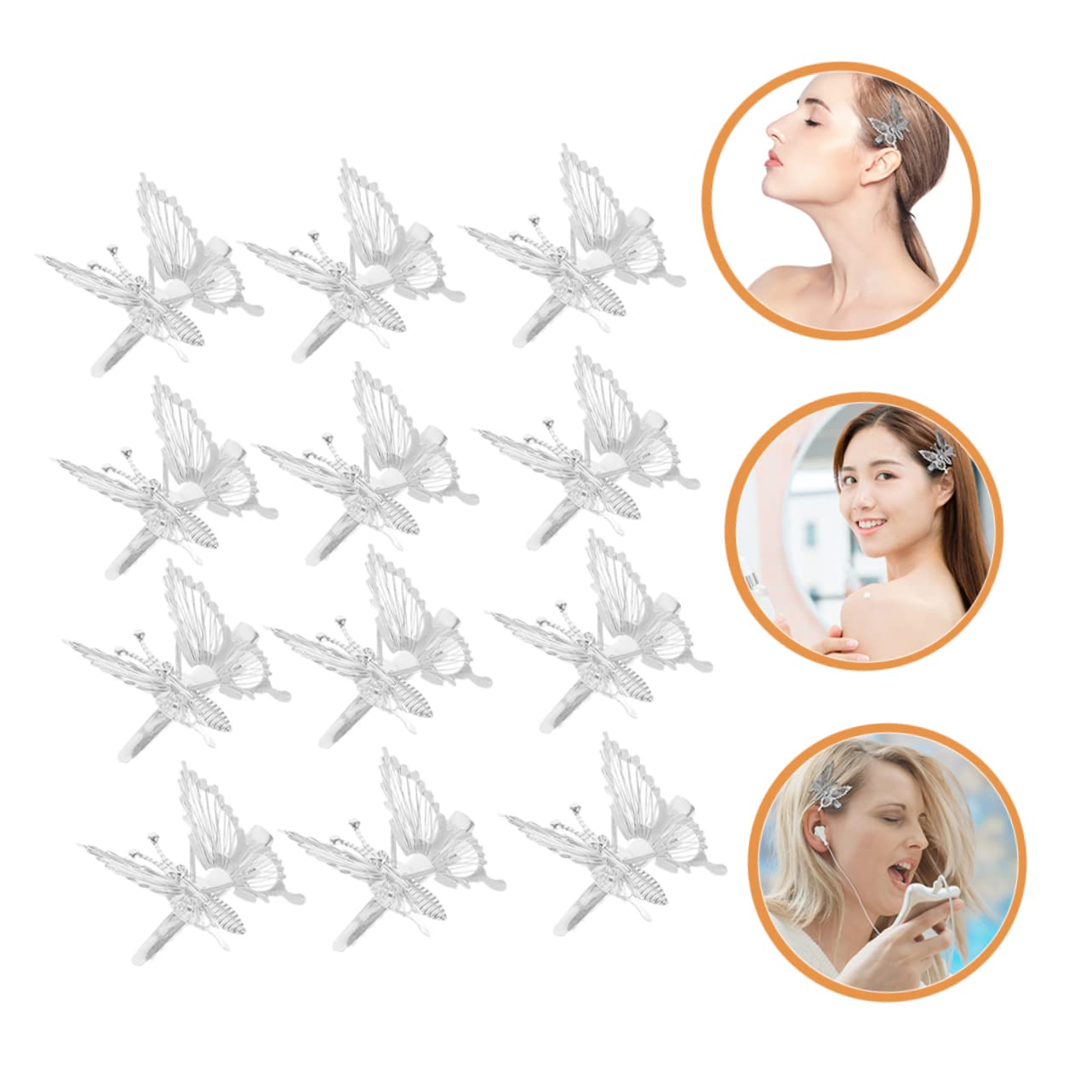 FRCOLOR 5 Sets Schmetterlings-haarspangen Schnapp-haarspangen Für Frauen Und Mädchen Hohle Schmetterlings-haarnadeln Haarspangen Stilvolles Party-outfit-accessoire 12 Stück * 5