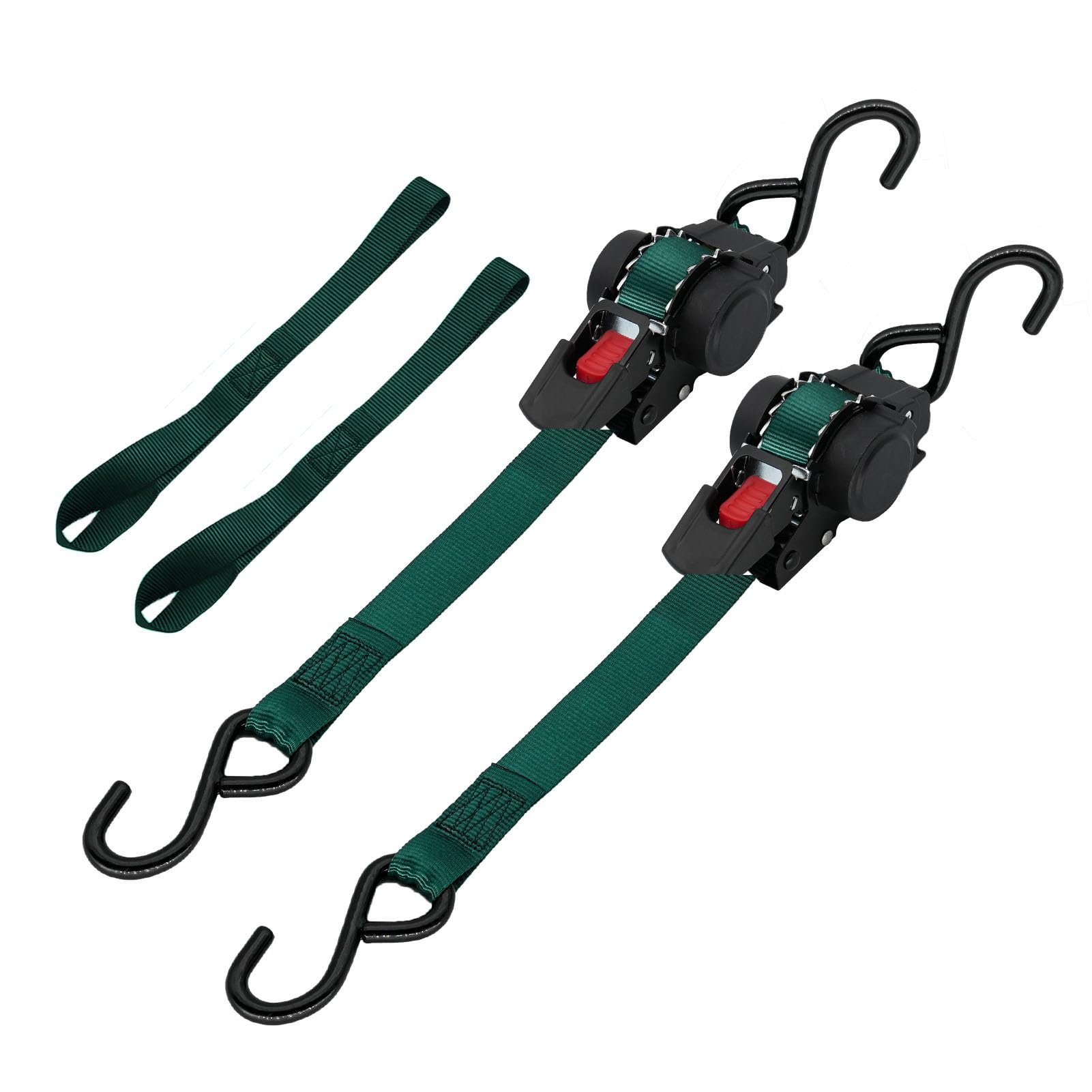 banapoy Spanngurte mit Ratsche, 2 Stück, Einziehbare Ratschengurte mit 2,5 cm Schlaufengurt für LKW, Motorrad, Anhänger, Ski, Boot, Kajak, 3,5 M, 1800 Lb Bruchfestigkeit
