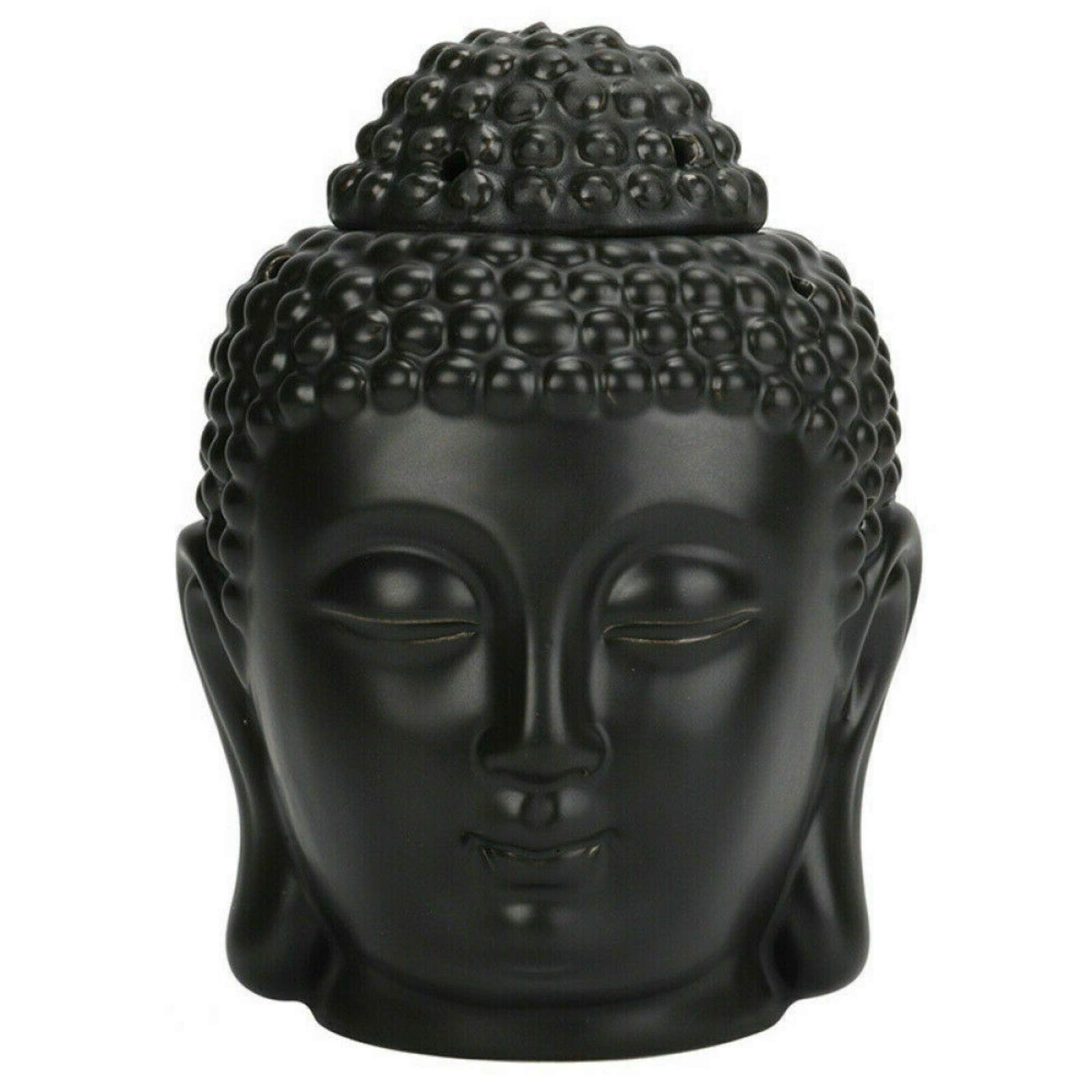Brûleur à huile Bouddha en céramique noire, l'idée cadeau relaxation idéale