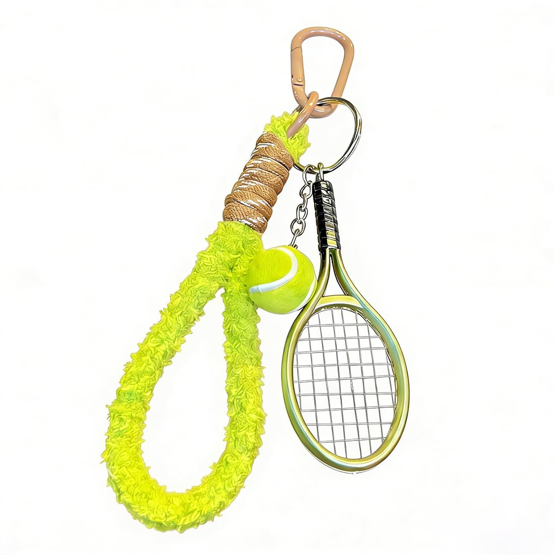 Portachiavi Tennis in Metallo, Portachiavi Mini per Racchetta da Tennis, Regalo Sportivo