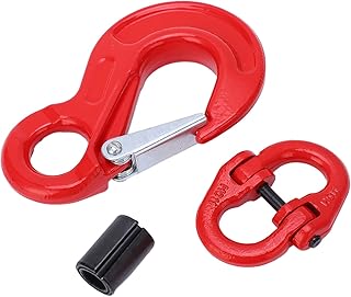 FUZHUI Rigging Hooks, Rigging Lifting Hooks, 3.15 Ton Lifting Hooks, Double Ringing Buckle Set with Keyhole Hooks, Crane Lifting Hook Hardware