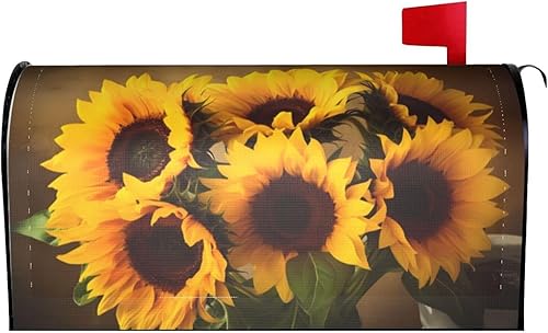 Fundas magnéticas para buzón de correo con diseño de girasoles encantadores vintage, envolturas de correo para jardín, patio, decoración del hogar