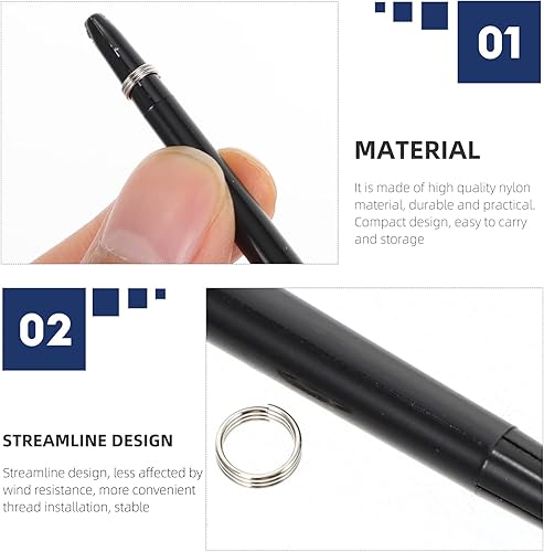 Miniatura 5 de 50 juegos de varillas de nailon 2BA varillas de rosca con anillo suministros de repuesto para juego interior al aire libre (negro)