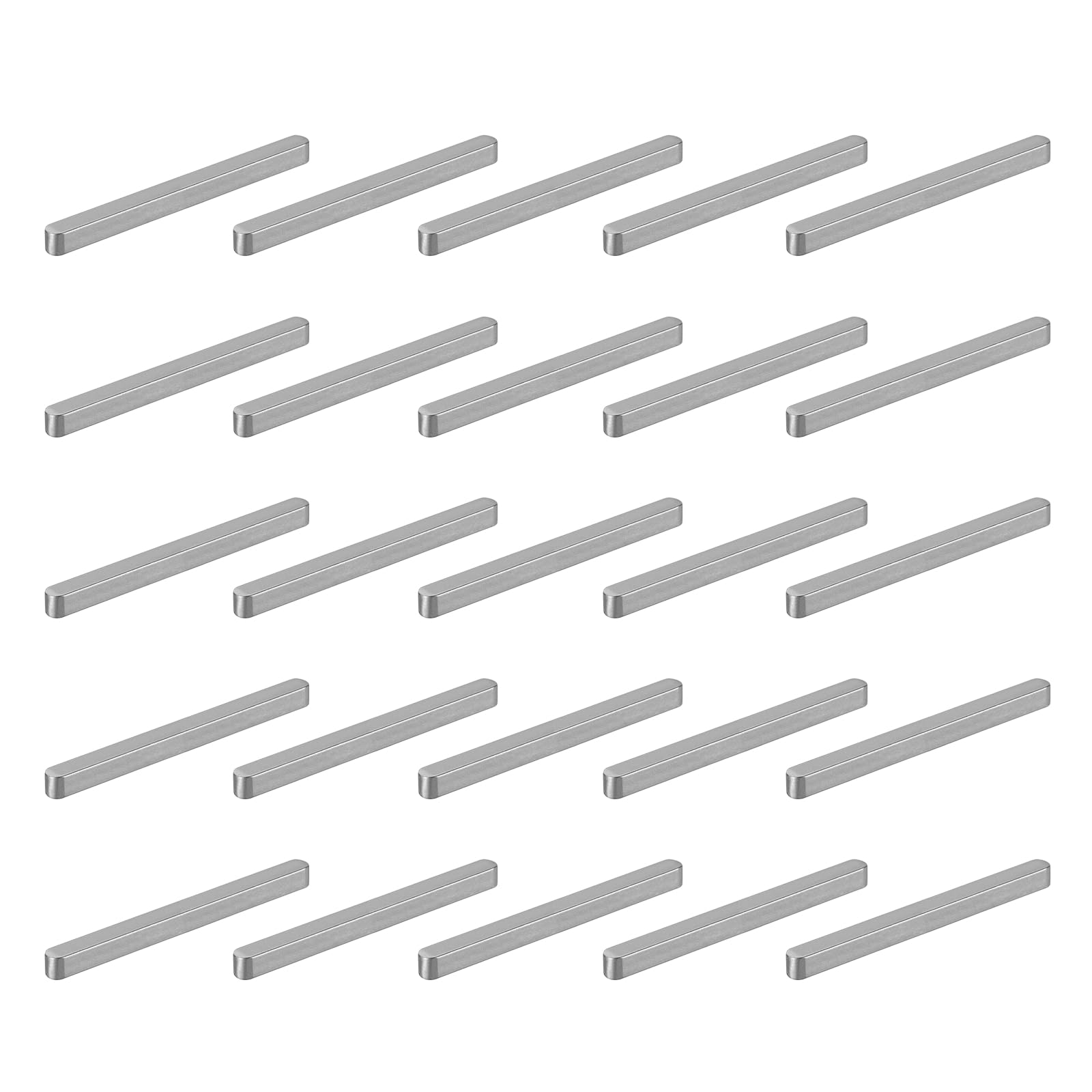 sourcing map 20 Pcs Round Ended Feather Key, 70x5x5mm Carbon Steel Drive Shaft Parallel Keys Keyway Stock Assortment for Mechanical Fasteners Industry