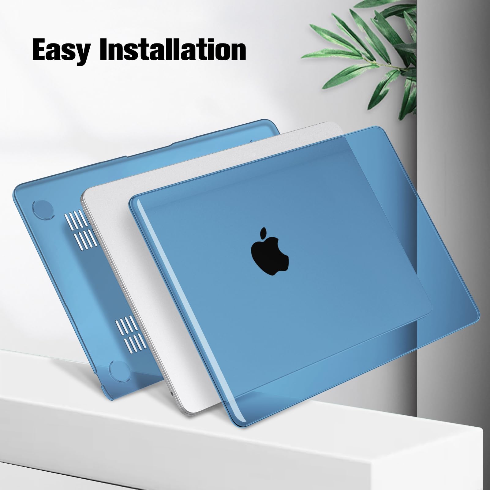 Dl3 Mobilak Compatible with MacBook Air 13.6 inch Case M3 A3113 M2 A2681 Touch ID, Protective Hard Shell Cover for MacBook Air Case M2 M3 13 inch Chip 2024 2023 2022 Release (Blue)