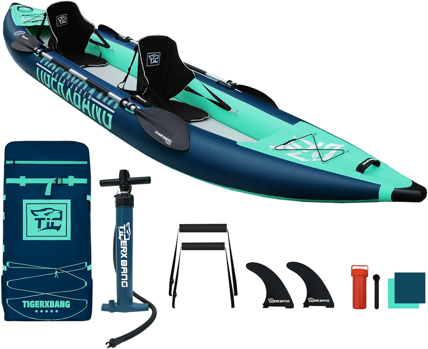 13.8'x37.8''x9.4'' Inflatable 2 Person Kayak