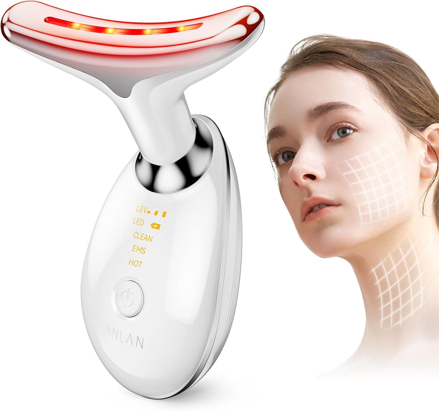 Advanced Gua Sha Face Massager with Red Light Therapy -High Frequency Vibration Wand for Face, Neck, Skin Care Double Chin Reducer and Face Lifting Device-Face Device for Skin Tightening