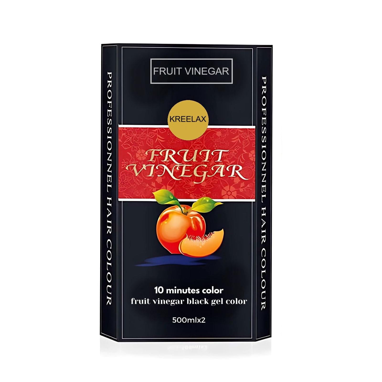 Fruit Vinegar Gel Hair Color Natural Hair Color Dye for Black Hair Dye (BLACK, 500ml X 2)-picture-35