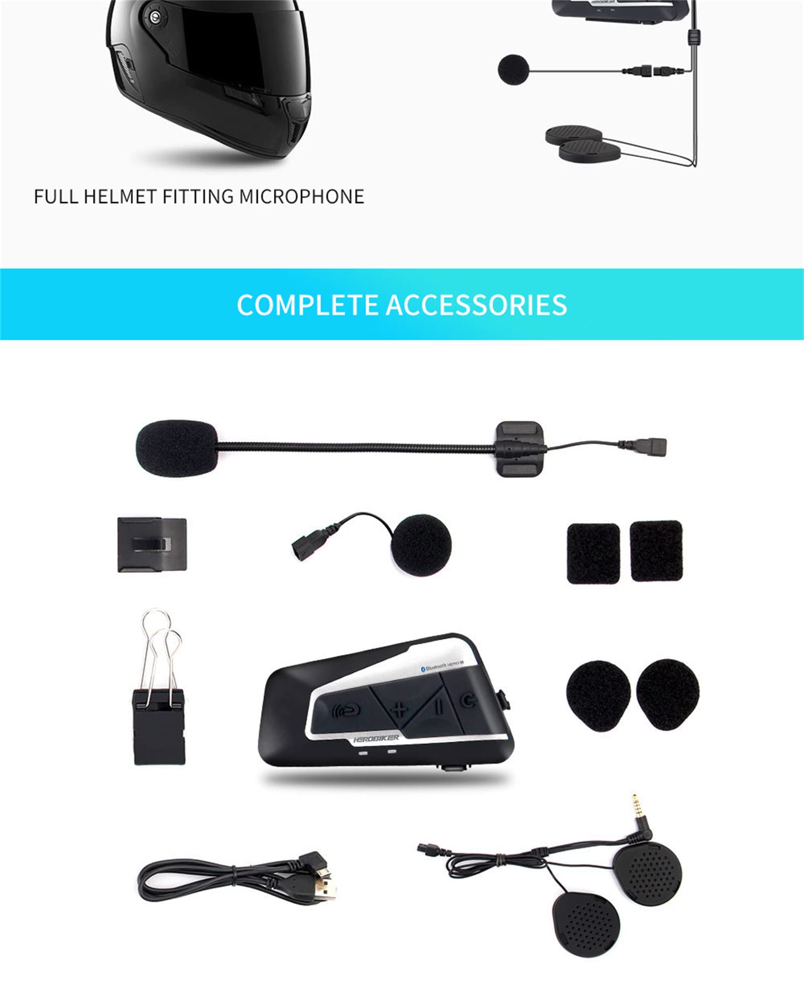 2 Set 1200 M BT Moto Casco Interfono Impermeabile Senza Fili Bluetooth Moto Auricolare Interfono Radio FM Per 2 Giri