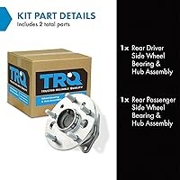 Vista 699 de TRQ Juego de 2 rodamientos de rueda trasera y conjunto de cubo con sensor ABS compatible con Ford Transit Connect 2014-2018