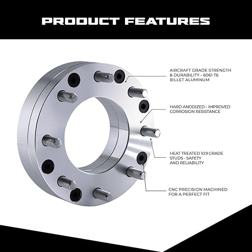 Miniatura 3 de EZAccessory - Adaptador de 2 ruedas de 5 x 5,5 a 6 x 5,5 (5 x 139,7 a 6 x 139,7) para montar ruedas Chevy Toyota 6 Lug en Dodge Ram 1500 de grosor 5