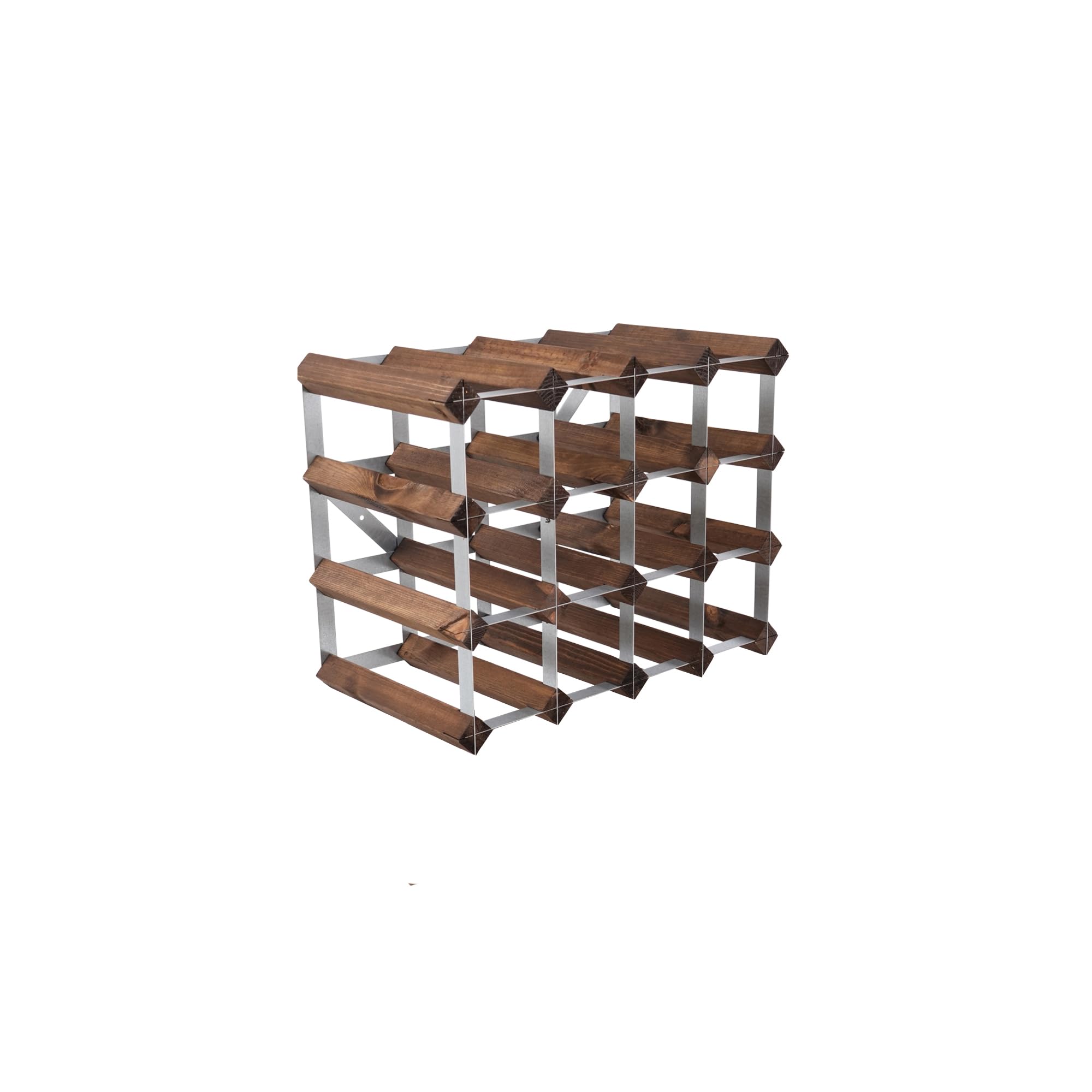Casier à vin horizontal 16 bouteilles bois foncé meuble de rangement