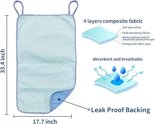 Miniatura 5 de Almohadilla de incontinencia altamente absorbente para silla de ruedas para ancianos, almohadillas impermeables de 4 capas, suave, lavable y