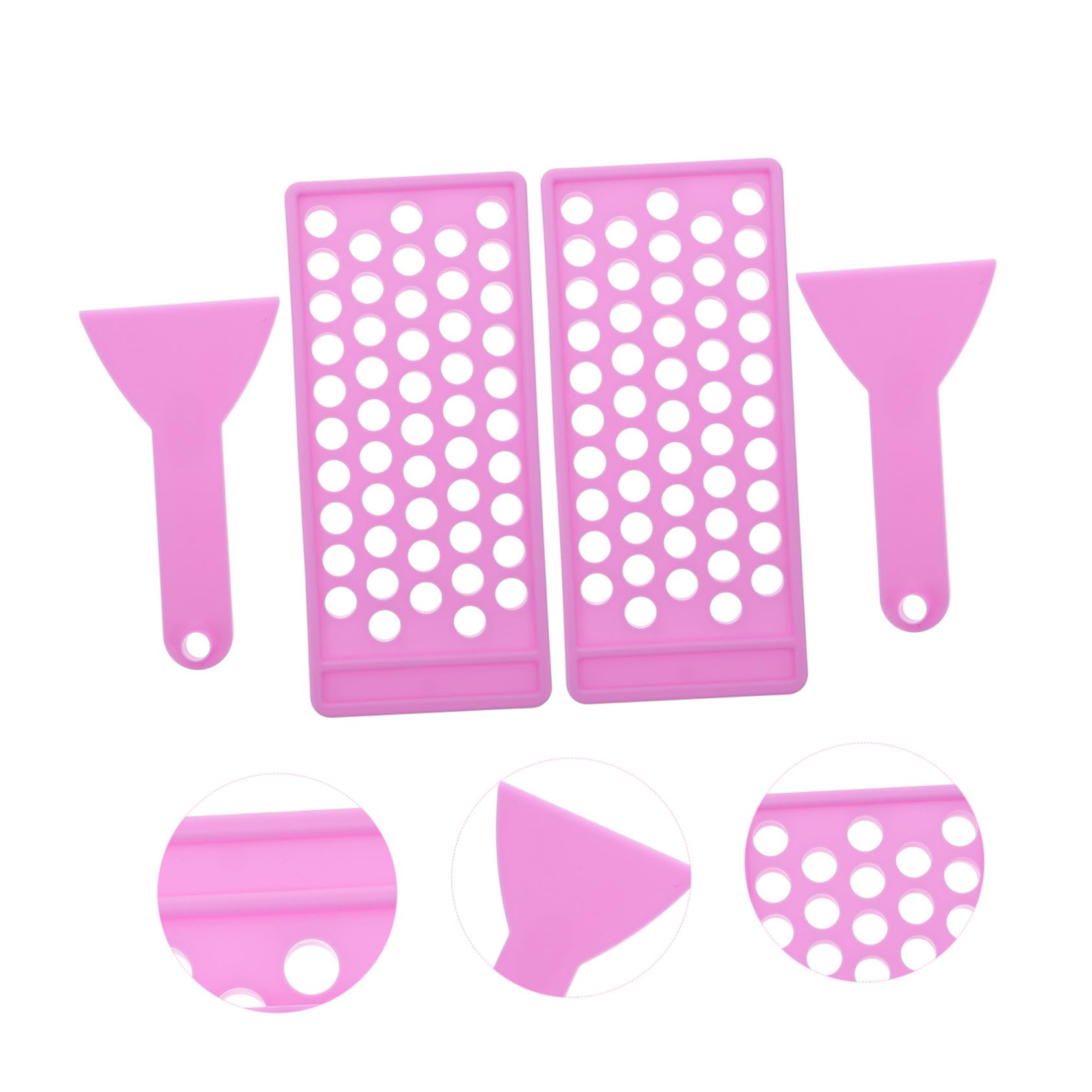 Kit per Creare Balsamo Labbra 2 Vassoi di Riempimento in Pp Porpora da 50 Fori e Spatola per Distribuire Uniformemente, Strumenti Sicuri per Balsami Fatti in Casa