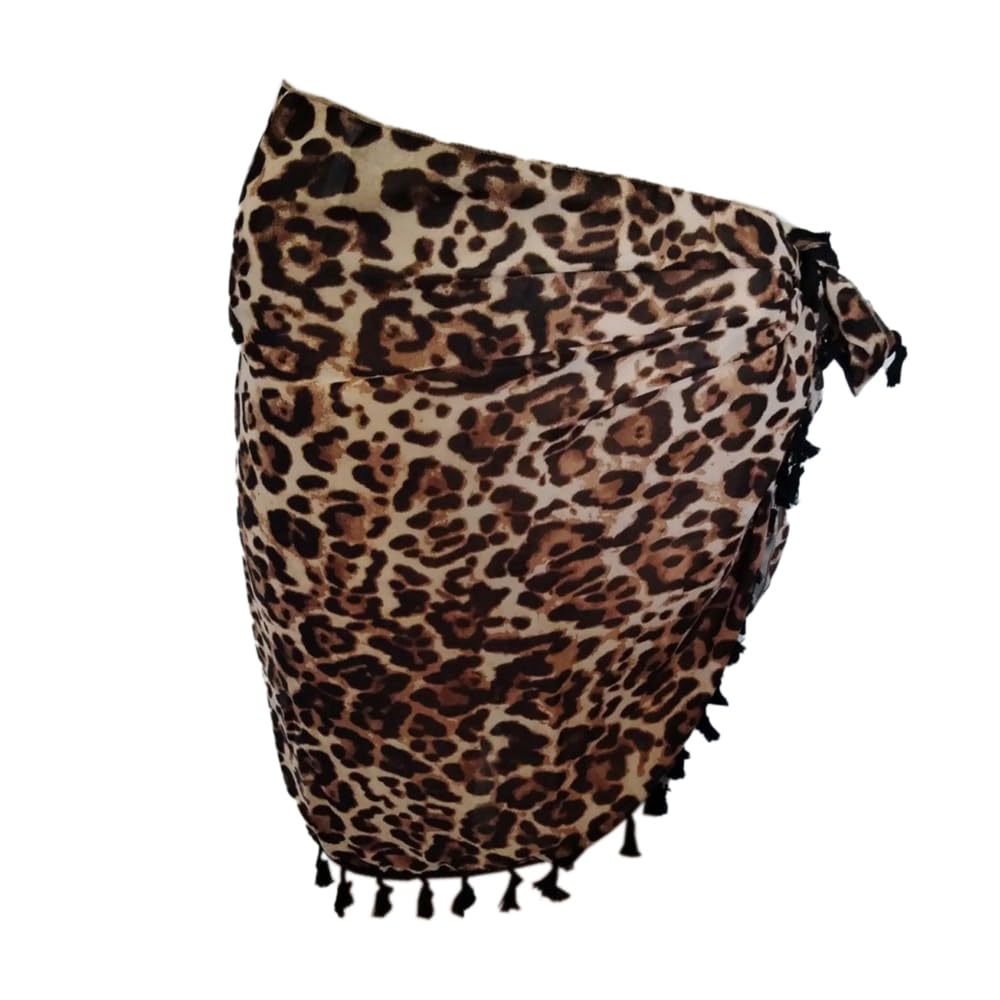 Whakano Sarong pareo sexy para mujer, 50 x 180 cm, toalla de playa de gasa de verano con flecos, cubierta transparente, falda de playa, vestido de playa para llevar sobre trajes de baño, borla negra