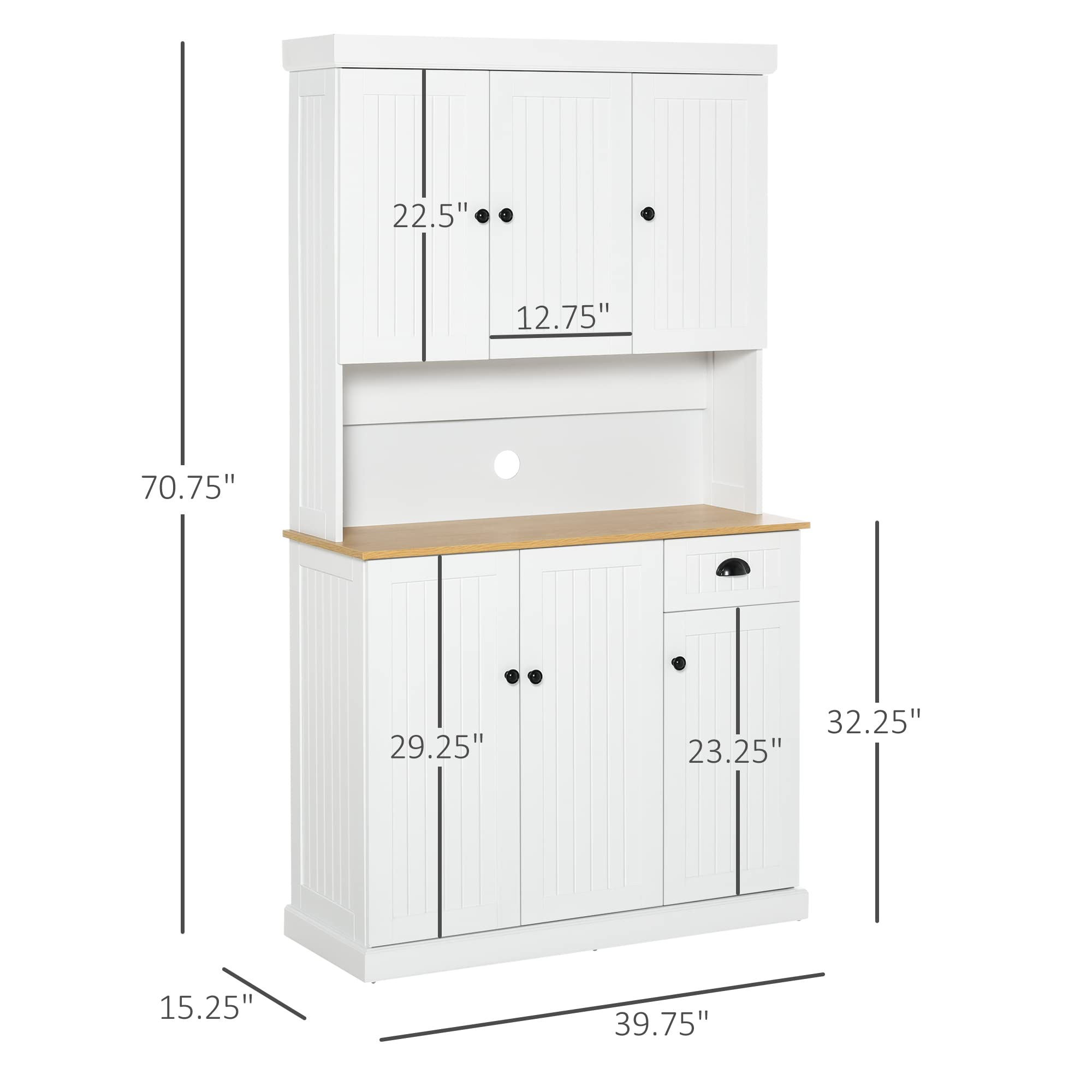 Buy 71" Buffet with Hutch, Modern Kitchen Pantry Storage