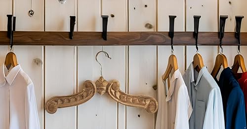 Miniatura 5 de Chaqueta de traje de boda de madera vintage hecha a mano, camisa de esmoquin, colgador de ropa para novio y vestido de novia, antideslizante,