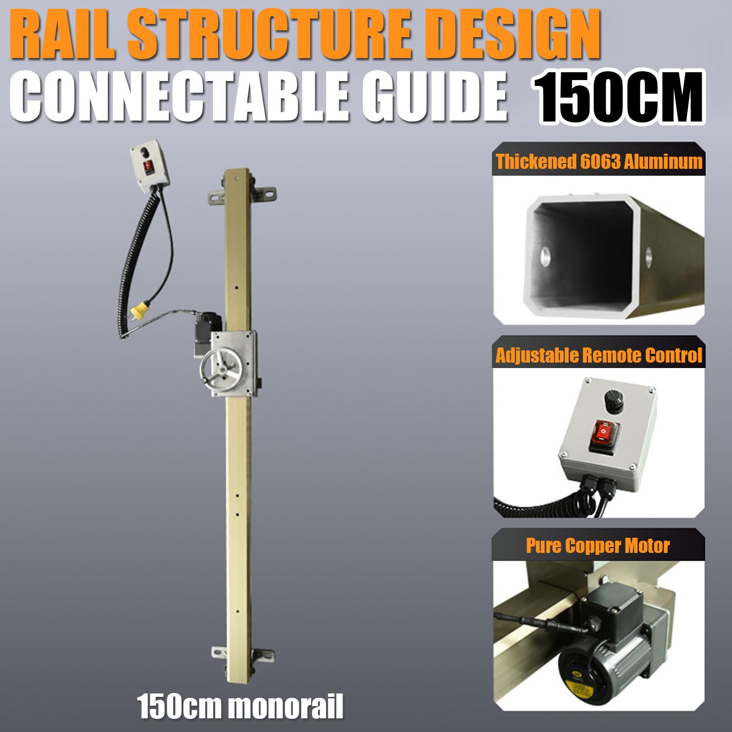 Guía para Sierra Circular, Riel para Sierra De Anillo, Profundidad De Corte Ajustable, con Balancín Giratorio Y Controlador, Control con Un Solo Botón, Riel De Sierra Circular 150cm