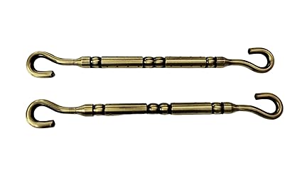 Proniks Jhula Swing Hook Rod saliya Curtain Hook Hanging Accessories Set Pvd Coated Brass Color (Pack of 2) for Home and Kitchen and Garden for Indoor and Outdoor Make in India