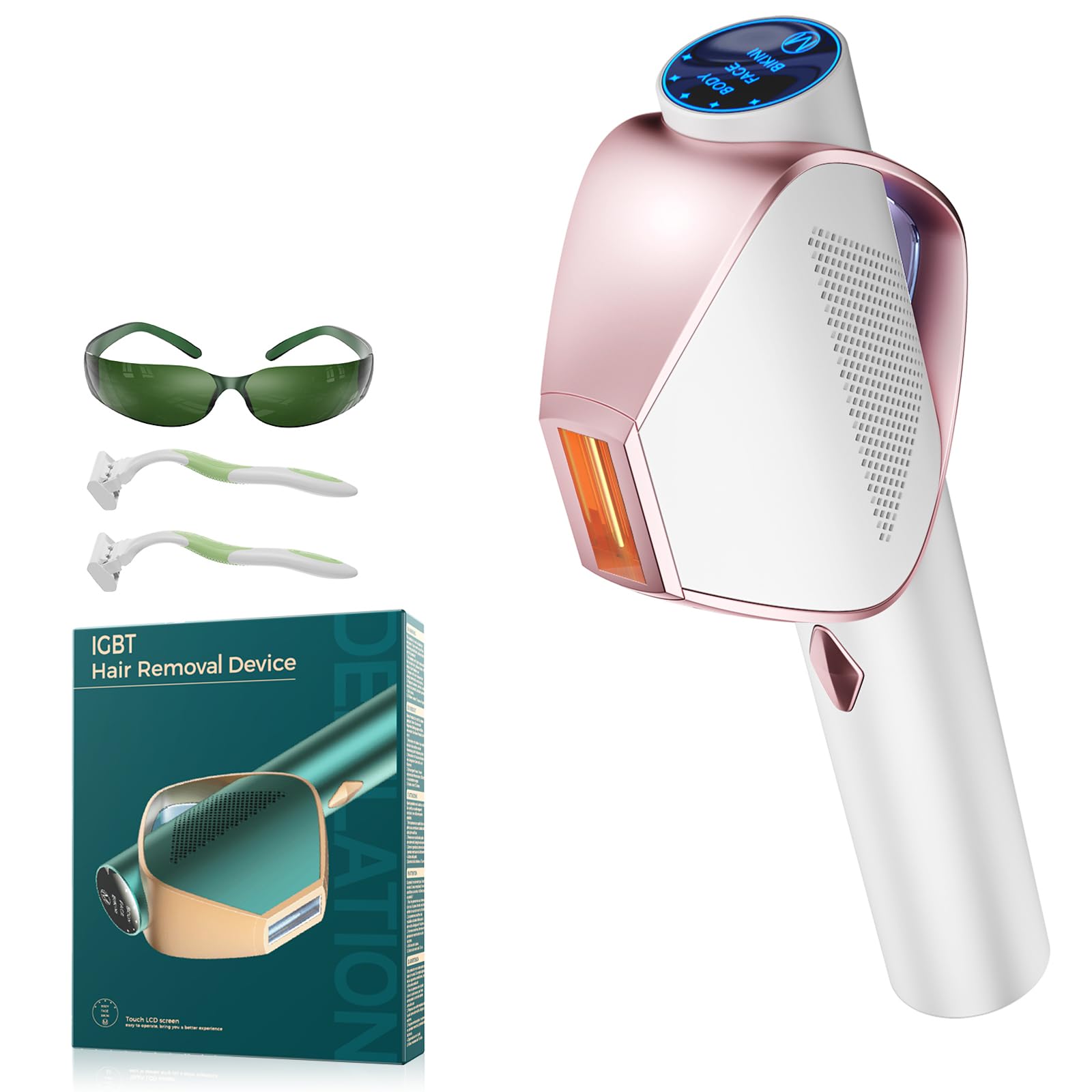 19.8J Epilatore Luce Pulsata con 0,8s Ultra-Flash IGBT, Flash Infinito, 600NM Depilazione Laser per Donne, Viso, Corpo, Bikini