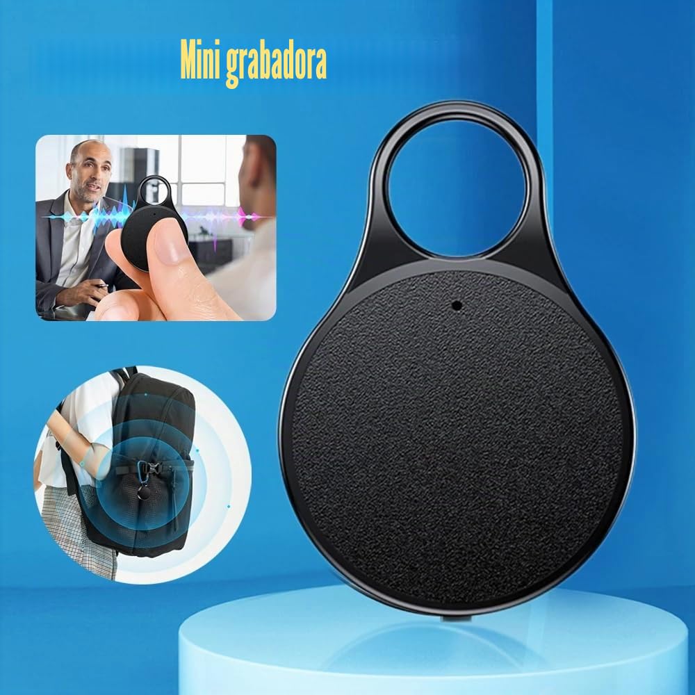 Mini llavero grabador de voz digital de 32 GB, activado por voz, 20 horas, grabación continua, cancelación de ruido, dictáfono de audio digital, MP3, conferencias, reuniones, clases, entrevistas