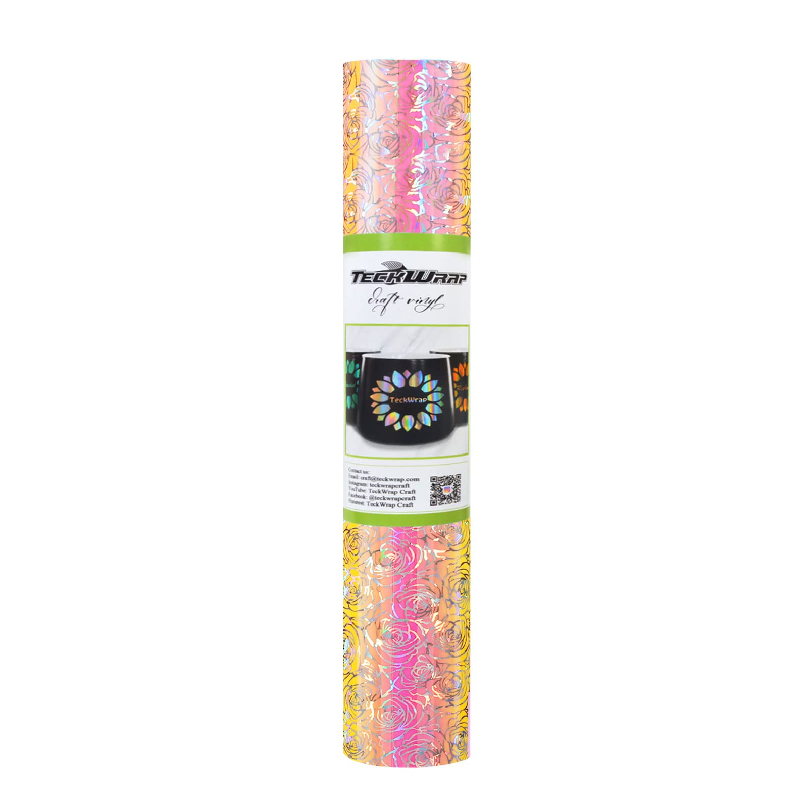 TECKWRAP 001 Vinilo Adhesivo Peranente Súper Brillante De 12 X 12