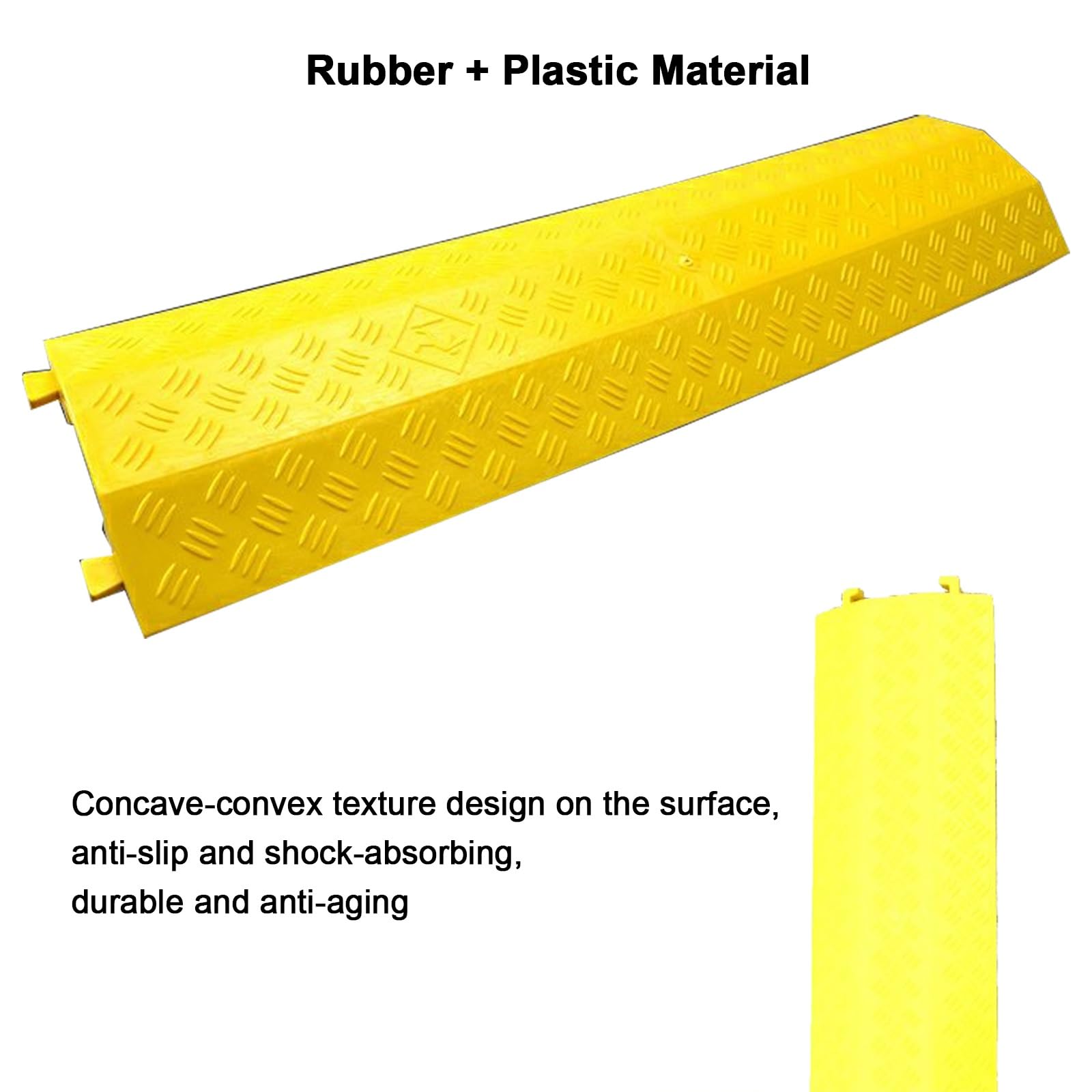 Cubierta protectora de cable de rampa, protector de alambre de PVC duradero para suelo, cubierta de cable de 1 canal para una gestión segura de cables, solución de protección de cables resistente