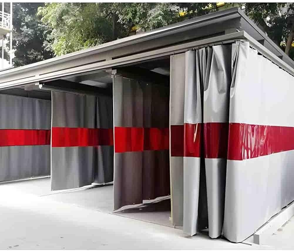 JvFbjLF Welding Screens - Thermal insulation, industrial welding curtains with red transparent windows, flame retardant welding blankets for workshops(6X3 M/19.7x9.8 ft)