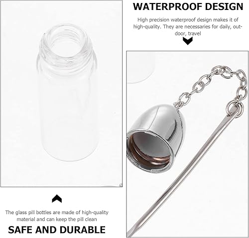 Miniatura 2 de Pastilleros portátiles botellas Earpick 4 cajas de píldoras de bolsillo de metal con Earpick Contenedor de píldoras diario transparente impermeable