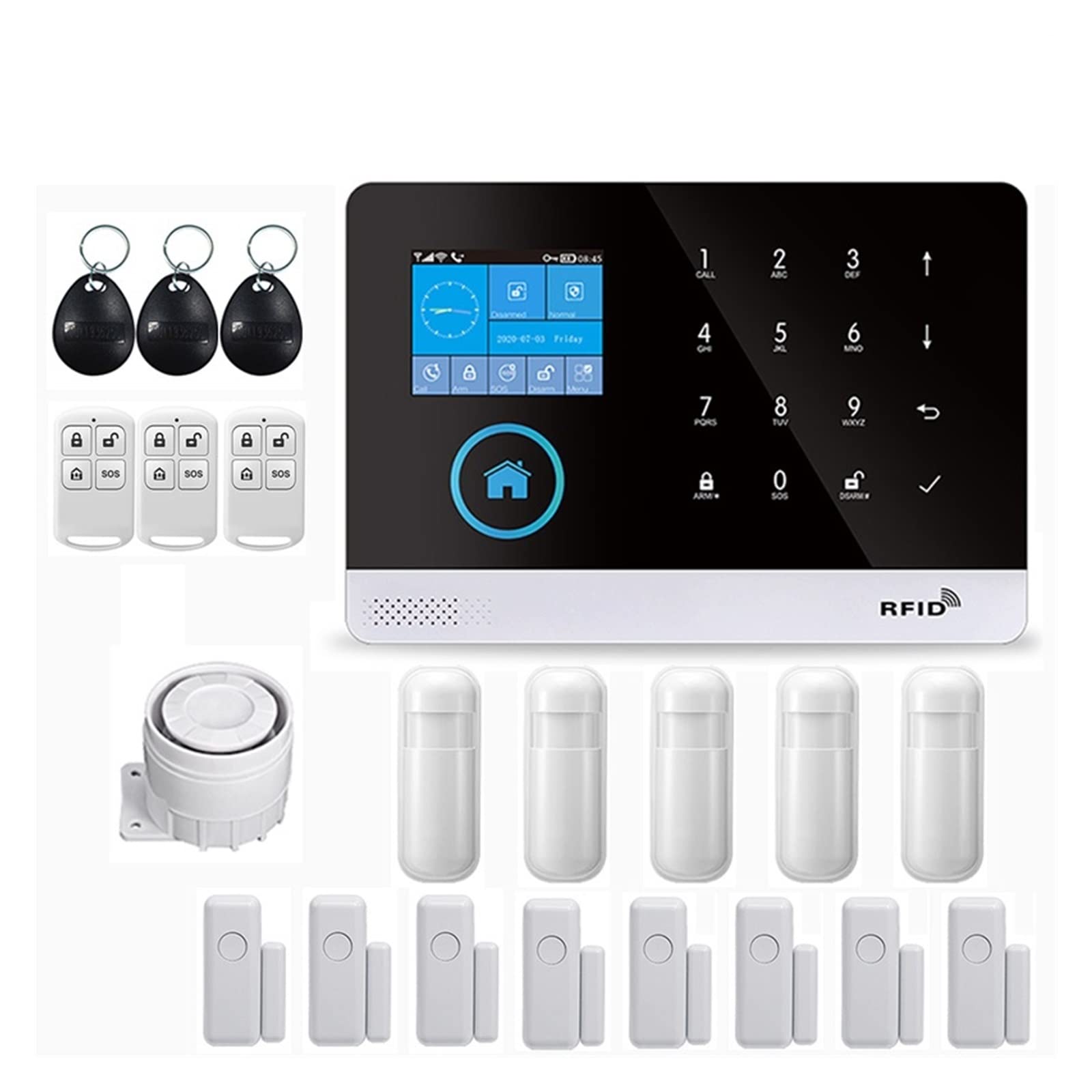 Sistema de alarma para el hogar inalámbrico con alertas GSM y control Tuya en vacaciones